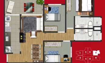 Imagem 6: 3 dormitórios, 1 suítes, 2 banheiro, 2 vagas na garagem, 73M² de Área Construída