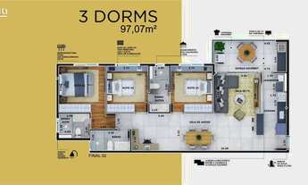 Imagem 6: 3 dormitórios, 3 suíte, 3 banheiro, 1 vaga na garagem, 97M² de Área Construída