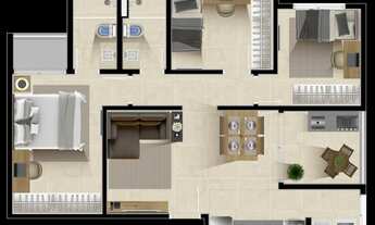 Imagem 6: 3 dormitórios, 1 suítes, 2 banheiro, 2 vagas na garagem, 71M² de Área Construída