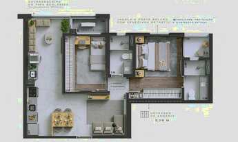 Imagem 2: 2 dormitórios, 1 suítes, 2 banheiro, 1 vaga na garagem, 60M² de Área Construída