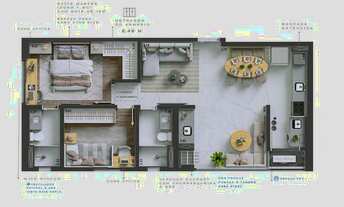 Imagem 2: 2 dormitórios, 1 suítes, 2 banheiro, 1 vaga na garagem, 63M² de Área Construída