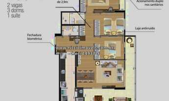 Imagem 2: 3 dormitórios, 1 suítes, 3 banheiro, 2 vagas na garagem, 100M² de Área Construída