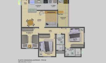 Imagem 7: Apartamento à venda em Barra dos Coqueiros-SE - Costa Paradiso, 2 quartos, 1 sala, 1 banhe