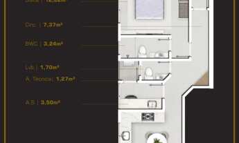 Imagem 4: Apartamento de Alto Padrão à Venda no Tabuleiro - Camboriú/SC! 2 Quartos, 2 Suítes, 2 Sala