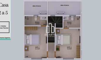 Imagem 2: Casa em Condomínio na Vila Belmiro, Santos-SP: 02 Quartos, 02 Suítes, 01 Sala, 3 Banheiros