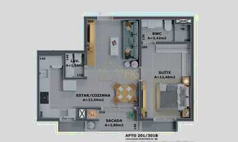 Imagem 4: Apto 01 Dormitório, 53 m² 700m da praia - Cachoeira do Bom Jesus
