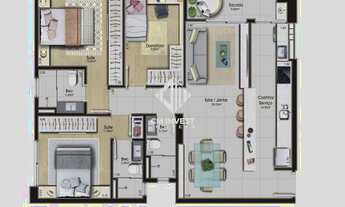 Imagem 2: Apartamento de 3 dormitórios com 2 Suítes no Bairro Kobrasol em São José