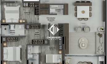 Imagem 2: Apartamento com 121,90m² sendo 3 suítes e 2 vagas de garagem, Lançamento no Bairro Florest