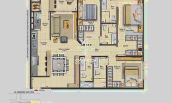 Imagem 4: Apartamento com 3 suítes duas vagas de garagem e sacada com churrasqueira no Bairro Campin