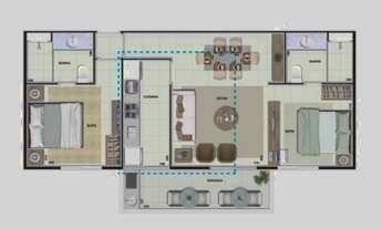 Imagem 2: Apartamento de 2 quartos com suítes em Itaipava, Petrópolis-RJ: 71,64m², sala, banheiros e