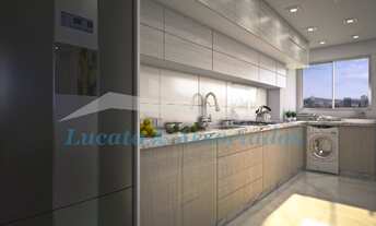 Imagem 6: Lançamento na Aviação em Praia Grande SP 01 e 02 dormitórios, sala, cozinha, WC, área de s