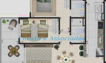 Imagem 5: Apartamento à venda na Aviação, Praia Grande-SP: 2 quartos, 1 suíte, 1 sala, 2 banheiros