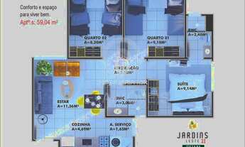 Imagem 2: JARDINS LESTE 2, APARTAMENTO COM 3 QUARTOS , ZONA LESTE