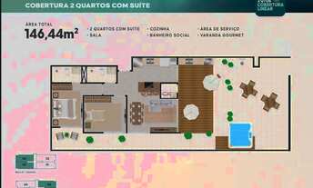 Imagem 3: Cobertura para venda com 3 quartos sendo 1 suíte, 157.56m² na Várzea - Teresópolis/RJ