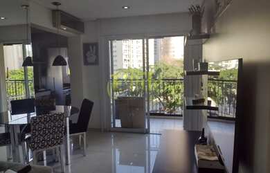 Imagem 3: Flat para locação na Vila Nova Conceição, prédio alto padrão totalmente mobiliado, próximo