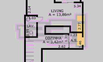 Imagem 3: Apto duplex - locação - mobiliado - 1 suite , cozinha, 1 vaga - 42m - prox metro Oscar Fre