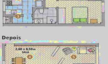 Imagem 5: BELA VISTA, Apto mobiliado - 1 dormitório, 3 salas, 1 banheiro, 1 vaga, 53,00 M2 útil