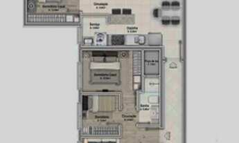 Imagem 2: Residencial Amarante, 2 dormitórios, 1 banheiros, 2 vagas na garagem, 70M² de Área Constru