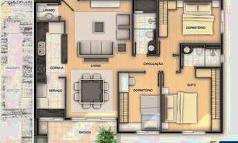 Imagem 6: SANS SOUCI RESIDENCE - APARTAMENTO 03 DORMITÓRIOS, SENDO 01 SUÍTE - NA VILA OPERÁRIA - PRO