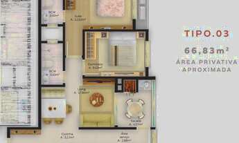 Imagem 7: CLASSIC HOME CLUB - APARTAMENTO 02 DORMITÓRIOS, SENDO 01 SUÍTE - NA TORRE 01 - ENTREGA EM