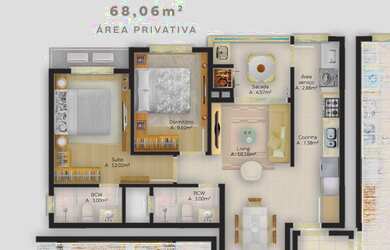 Imagem 7: CLASSIC HOME CLUB - APARTAMENTO 02 DORMITÓRIOS, SENDO 01 SUÍTE - NA TORRE 01 - ENTREGA EM