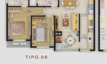 Imagem 6: CLASSIC HOME CLUB - APARTAMENTO 02 DORMITÓRIOS, SENDO 01 SUÍTE - NA TORRE 01 - ENTREGA EM