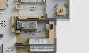 Imagem 3: RESIDENCIAL LIVING 360 - APARTAMENTO 03 DORMITÓRIOS, SENDO 01 SUÍTE - NA VILA OPERÁRIA