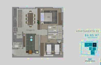 Imagem 4: RESIDENCIAL SPACE SOUL - APARTAMENTO 02 SUÍTES - ALTO PADRÃO - COM VISTA PARA O MAR