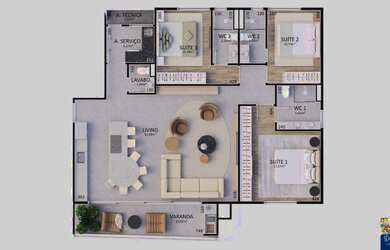 Imagem 6: RESIDENCIAL CHELSEA 922 - APARTAMENTO 03 SUÍTES - COM 144M² PRIVATIVOS - ALTO PADRÃO