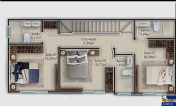Imagem 4: SOBRADO TRIPLEX - 03 SUÍTES - COM 184M² - ALTO PADRÃO - NA RUA 2800 -NO CENTRO DE BALNEÁRI