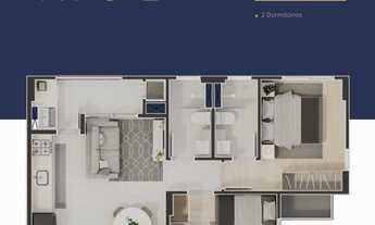 Imagem 3: RESIDENCIAL JOY UP HOUSE - APARTAMENTO 02 DORMITÓRIOS, SENDO 01 SUÍTE - NO BAIRRO CORDEIRO