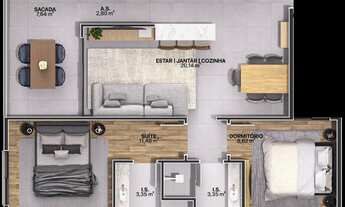 Imagem 6: RESIDENCIAL COLLINA DEL MARE - APARTAMENTO 02 DORMITÓRIOS, SENDO 01 SUÍTE - NO BAIRRO DAS