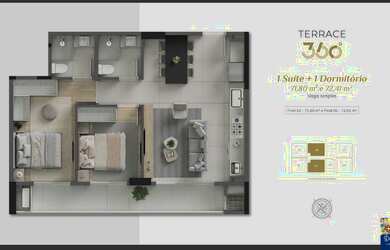 Imagem 4: RESIDENCIAL TERRACE 360º - APARTAMENTO 02 DROMITÓRIOS, SENDO 01 SUÍTE - ALTO PADRÃO - NO B