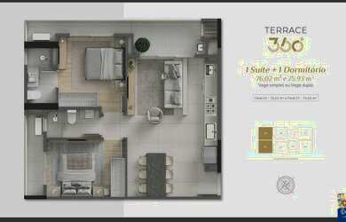 Imagem 4: RESIDENCIAL TERRACE 360º - APARTAMENTO 02 DROMITÓRIOS, SENDO 01 SUÍTE - ALTO PADRÃO - NO B
