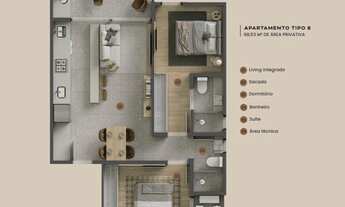 Imagem 4: RAVELLO RESIDENCE - APARTAMENTO 02 DORMITÓRIOS, SENDO 01 SUÍTE - NO BAIRRO SÃO FRANCISCO D