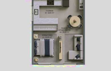 Imagem 5: RESIDENCIAL PAESAGGIO - APARTAMENTO STUDIO - COM 45M² PRIVATIVOS - NO BAIRRO FAZENDINHA