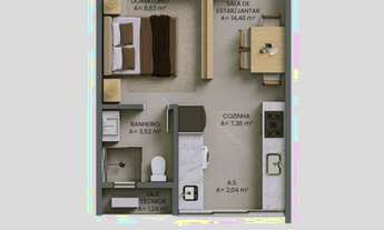 Imagem 5: RESIDENCIAL PAESAGGIO - APARTAMENTO STUDIO - COM 41M² PRIVATIVOS - NO BAIRRO FAZENDINHA