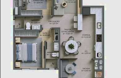 Imagem 5: RESIDENCIAL PAESAGGIO - APARTAMENTO 02 DORMITÓRIOS, SENDO 01 SUÍTE - NO BAIRRO FAZENDINHA