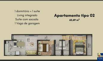 Imagem 4: RESIDENZIALE VILLA BERTIN - APARTAMENTO 02 DORMITÓRIOS, SENDO 01 SUÍTE - NO BAIRRO CORDEIR
