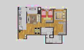 Imagem 5: Residencial Bonjour, 2 dormitórios, 1 suítes, 2 banheiro, 1 vaga na garagem, 67M² de Área