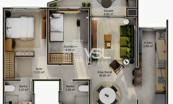 Imagem 7: Apartamento 2 dormitórios sendo 1 suite, próximo ao Floripa Shopping