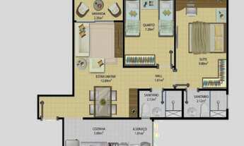 Imagem 7: 2 dormitórios, 1 suítes, 1 banheiros, 1 vaga na garagem, 54M² de Área Construída