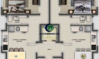 Imagem 3: 2 dormitórios, 2 suíte, 3 banheiro, 1 vaga na garagem, 74M² de Área Construída