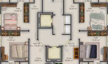 Imagem 7: 3 dormitórios, 3 suíte, 4 banheiro, 2 vagas na garagem, 127M² de Área Construída