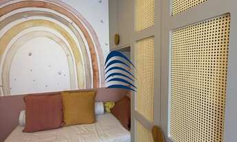 Imagem 6: São 2 suítes, 85m2, armários em todos os cômodos, lavabo, wc de serviço, andar alto, nasce