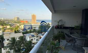 Imagem 3: Apartamento com vista mar, 4/4 sendo 2 suítes, 140m2, ampla sala com varanda gourmet integ