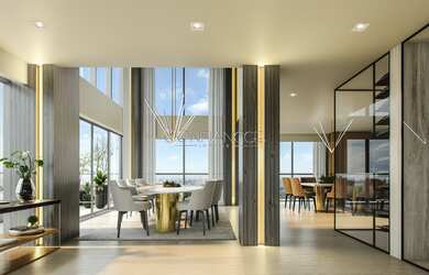 Imagem 3: Apartamento alto padrão junto às belezas naturais de uma região cercada por verde e com um