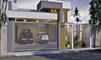 Imagem 3: Casa linear com 197 m2 de área privativa Sala/copa com pé direito duplo Fachada modern