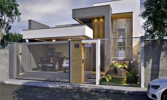 Imagem 4: Casa linear com 197 m2 de área privativa Sala/copa com pé direito duplo Fachada modern