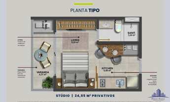 Imagem 4: APARTAMENTO À VENDA NO CAMINHO DAS ÁRVORES: 1 QUARTO, 1 SALA, 1 BANHEIRO, 1 VAGA DE GARAGE